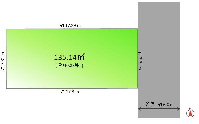Compartment figure. Land price 41,800,000 yen, Land area 135.14 sq m compartment view