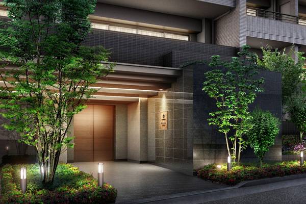 Buildings and facilities. Give a sense of security to the people to go home, Entrance provided approaches and spacious. To produce a feeling of luxury in this polished and bright gray border tiles of granite (entrance Rendering)