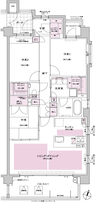 Floor: 3LDK, occupied area: 88.68 sq m, Price: 45,980,000 yen ~ 49,980,000 yen