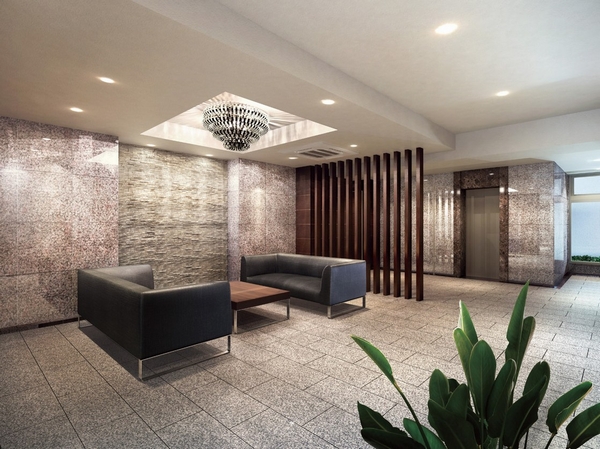 Graceful entrance lounge, which was to form the idea of ​​Yingbin. Lighting of the ceiling center is based on a design that elaborate handmade finish made of Venetian glass (Rendering)