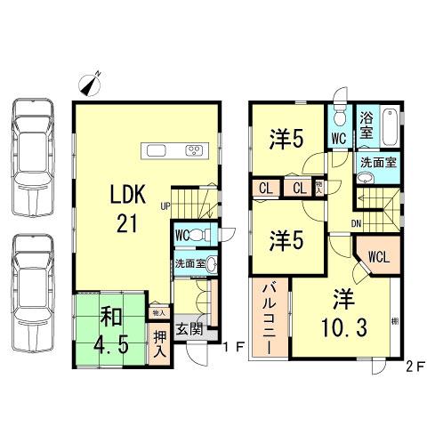 Floor plan. 49,800,000 yen, 4LDK, Land area 132.74 sq m , Building area 115.42 sq m