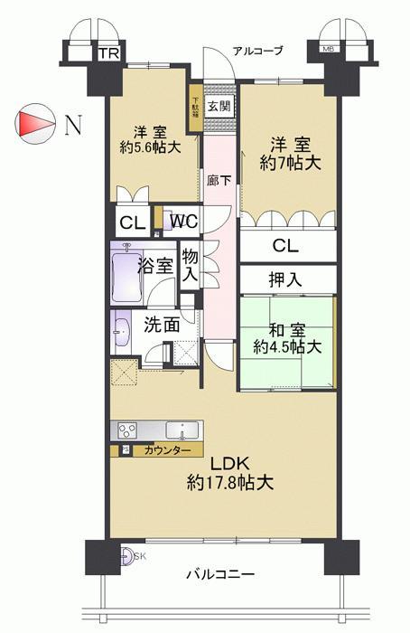 Floor plan. Is a floor plan of the easy-to-use landscape LDK This apartment can be accessed Kohazeen on foot of the popular Shukugawa area