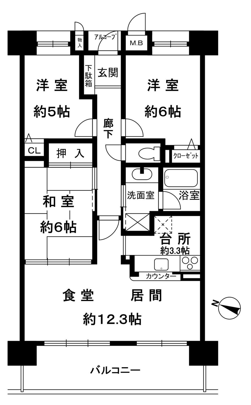Floor plan. 3LDK, Price 21.5 million yen, Occupied area 70.74 sq m , Balcony area 13.1 sq m