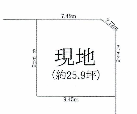 Compartment figure. Land price 25,900,000 yen, Land area 85.91 sq m