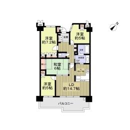 Floor plan. 4LDK, Price 29,800,000 yen, Occupied area 84.97 sq m , Balcony area 17.7 sq m floor plan