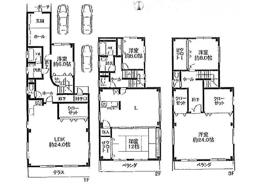 Floor plan. 100 million 18 million yen, 5LLDDKK, Land area 242.76 sq m , Building area 277.44 sq m floor plan