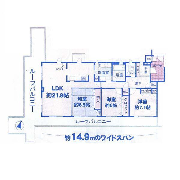 Floor plan. 3LDK, Price 29,800,000 yen, Footprint 101.37 sq m