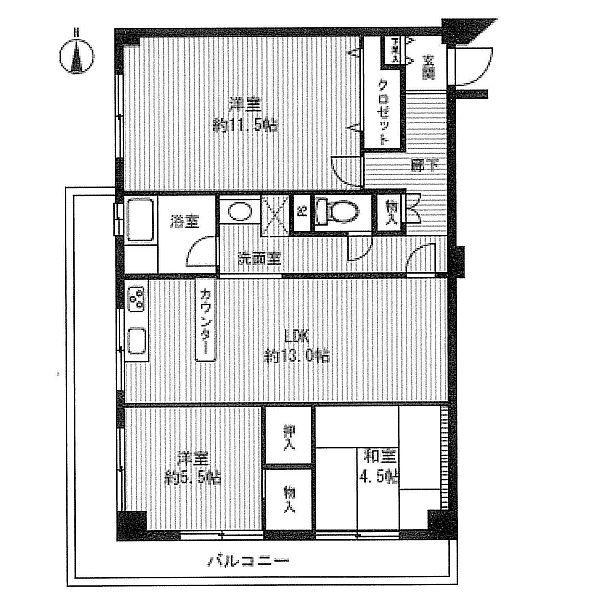 Floor plan. 3LDK, Price 18.5 million yen, Footprint 79.2 sq m , Balcony area 14.53 sq m