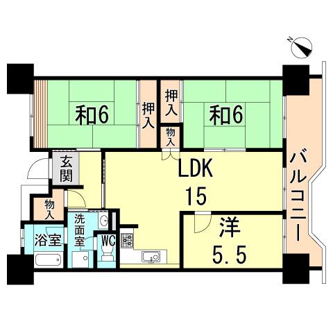 Floor plan. 3LDK, Price 13,980,000 yen, Occupied area 75.68 sq m , Balcony area 11.46 sq m