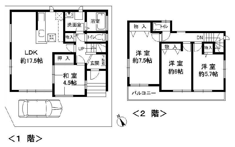 Floor plan. 46,800,000 yen, 4LDK, Land area 96.8 sq m , Building area 96.88 sq m