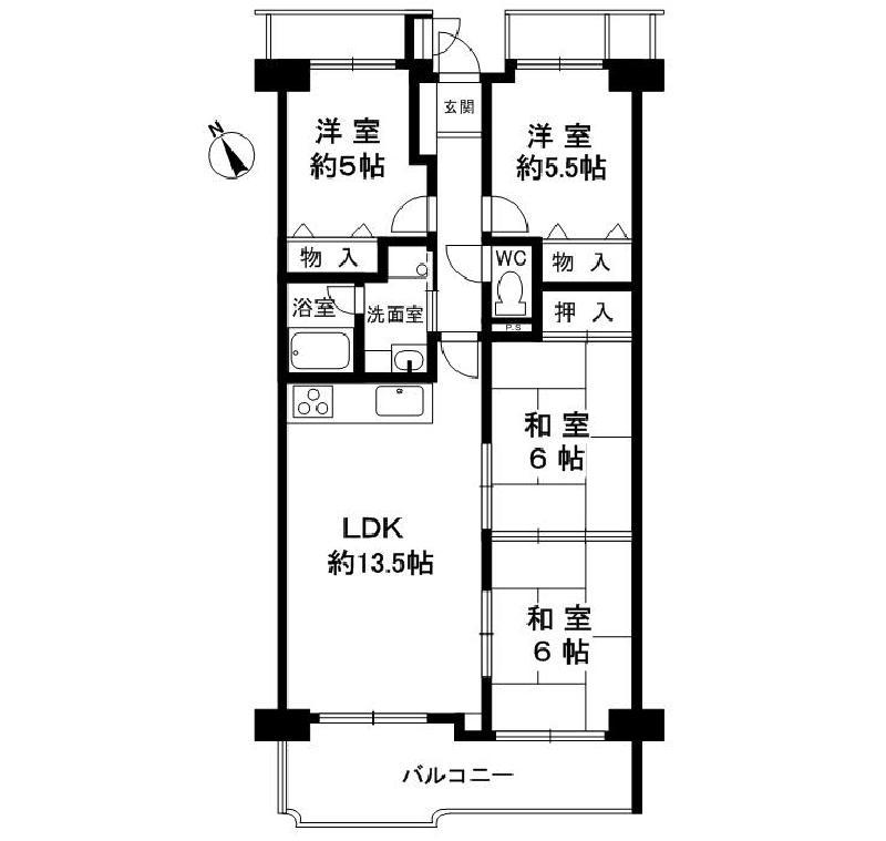 Floor plan. 4LDK, Price 16.8 million yen, Footprint 77.4 sq m , Balcony area 10.47 sq m