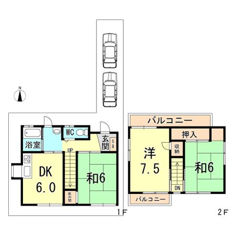 Floor plan. 17.8 million yen, 3DK, Land area 75.01 sq m , Building area 60.81 sq m