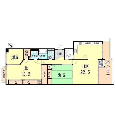 Floor plan. 3LDK, Price 24,800,000 yen, Footprint 119.94 sq m , Balcony area 14.39 sq m