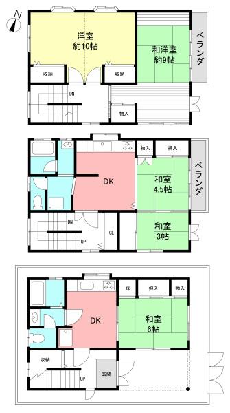 Floor plan. 24,800,000 yen, 4DK, Land area 63.56 sq m , Building area 126.81 sq m