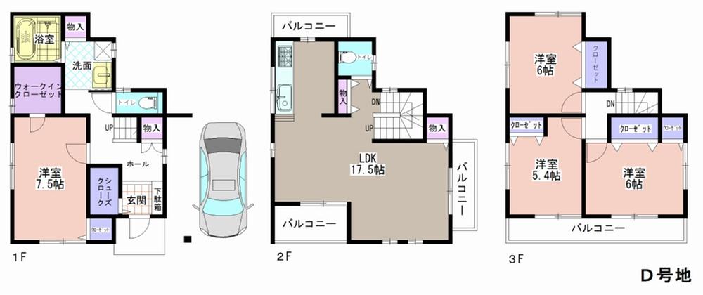 Floor plan. 37,800,000 yen, 4LDK, Land area 75.74 sq m , Building area 108.94 sq m