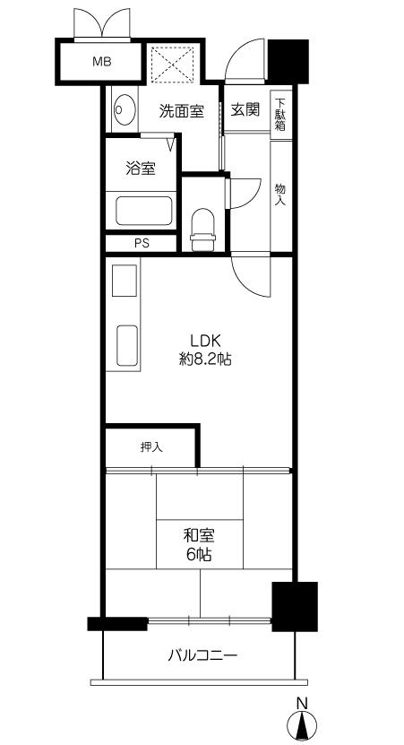 Floor plan. 1LDK, Price 14 million yen, Occupied area 37.62 sq m , Balcony area 4.08 sq m