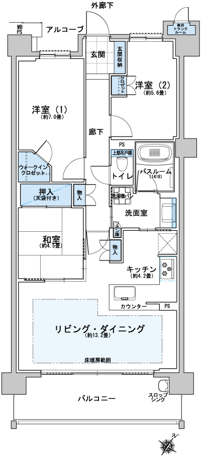 Floor: 3LDK + WIC, the occupied area: 78.67 sq m, Price: 48.3 million yen