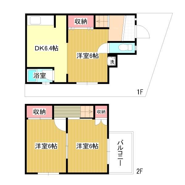 Floor plan. 7.2 million yen, 3DK, Land area 44.98 sq m , Building area 49.7 sq m