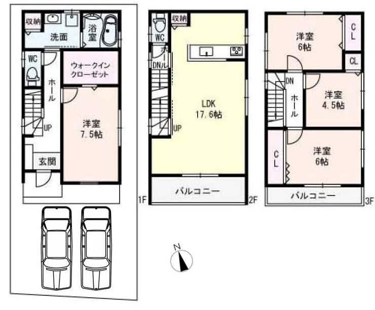 Floor plan. 41,800,000 yen, 4LDK, Land area 81.46 sq m , Building area 106.24 sq m floor plan