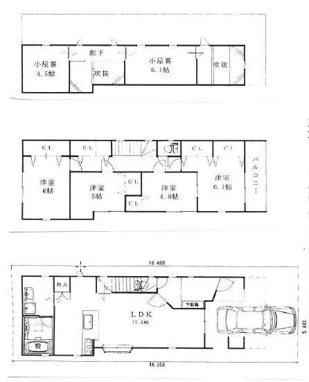 Floor plan. 44,800,000 yen, 4LDK, Land area 90.01 sq m , Building area 112.88 sq m atrium, Loft about 24.64 sq m with