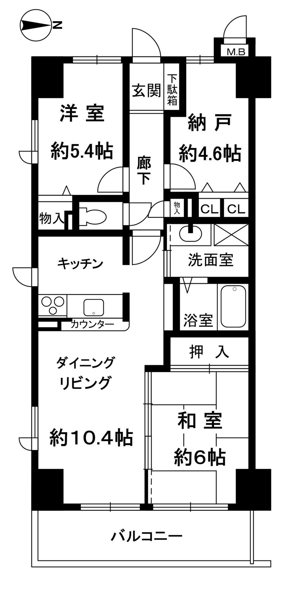 Floor plan. 3LDK, Price 20.5 million yen, Occupied area 65.52 sq m , Balcony area 8.4 sq m