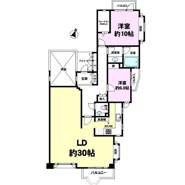 Floor plan. 2LDK + S (storeroom), Price 24,800,000 yen, Footprint 116.07 sq m , Balcony area 10.25 sq m