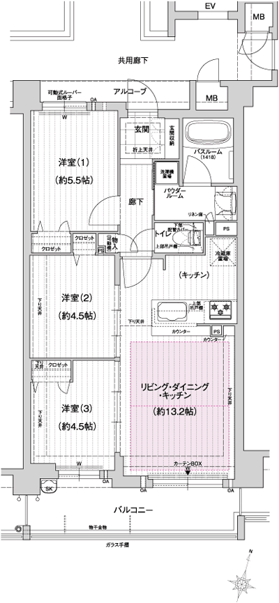 Floor: 3LDK, occupied area: 61.43 sq m, Price: 33,935,600 yen