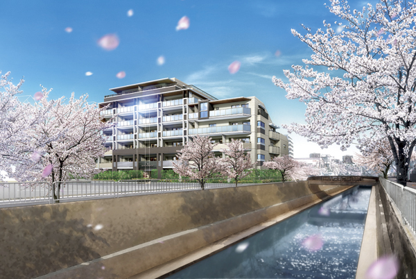 Buildings and facilities. In the landscape of cherry trees that will tell the coming of spring with vivid flowering color, Appearance of neat design shine strikingly. Taking advantage of the blessed that excellent independence corner lot conditions, Appearance in the refined taste we have been molding (Exterior - Rendering and peripheral illustrations)