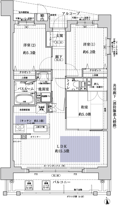 Floor: 3LDK, occupied area: 67.64 sq m, Price: 36,458,000 yen