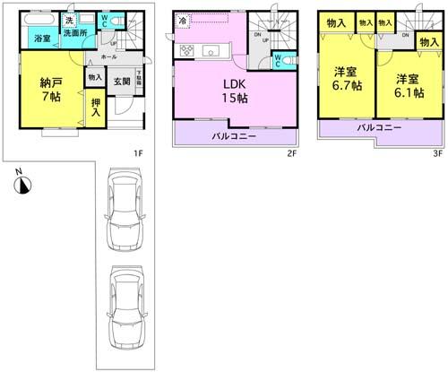 Floor plan. 40,900,000 yen, 3LDK, Land area 84.38 sq m , Building area 90.98 sq m