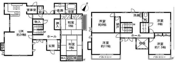 Floor plan. 29,800,000 yen, 6LDK, Land area 296.96 sq m , Building area 201.79 sq m