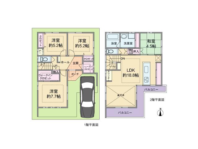 Floor plan. 42,800,000 yen, 4LDK, Land area 90.04 sq m , Building area 99.42 sq m