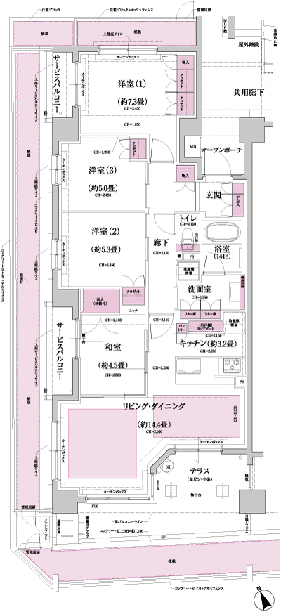 Floor: 4LDK, occupied area: 88.78 sq m, Price: 43.6 million yen
