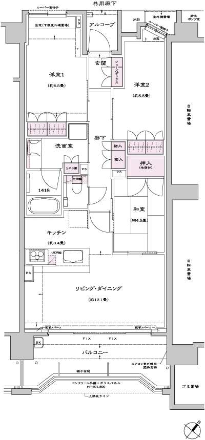Floor: 3LDK, occupied area: 73.01 sq m, Price: TBD