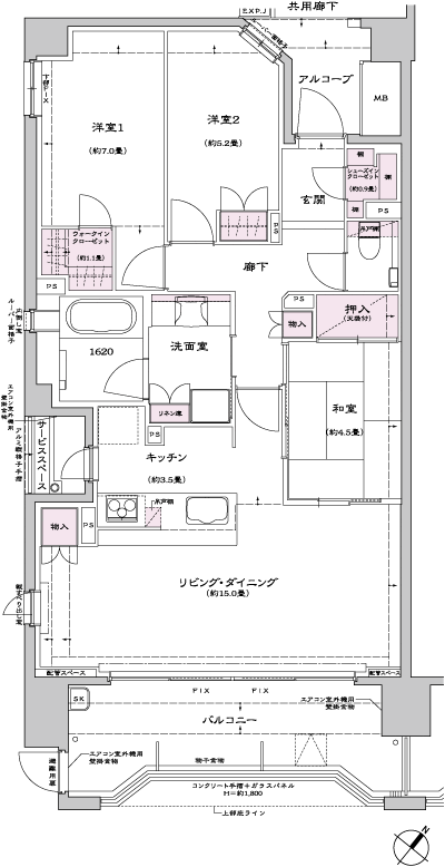 Floor: 3LDK, occupied area: 83.42 sq m, Price: TBD