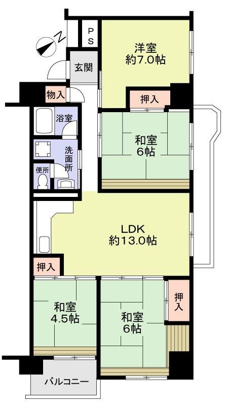 Floor plan. 4LDK, Price 19.9 million yen, Footprint 83.9 sq m , Balcony area 11.69 sq m