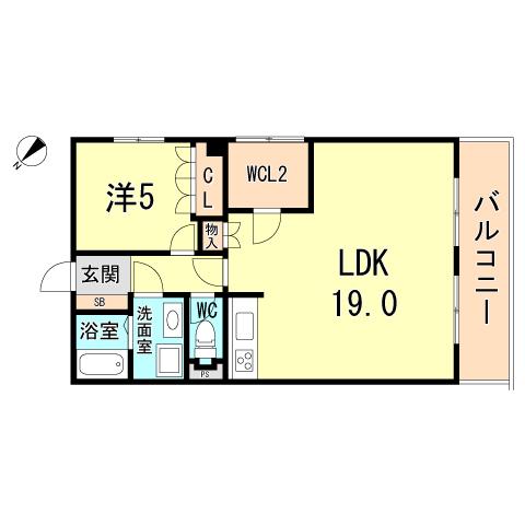 Floor plan. 1LDK+S, Price 13.8 million yen, Occupied area 59.52 sq m , Balcony area 7.86 sq m