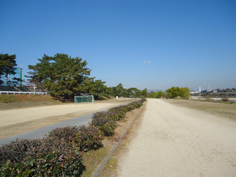 Streets around. Mukogawa riverbed 450m spring to the park is in full glory is flowers of the four seasons in a row of cherry trees, Waterfowl frolic Mukogawa