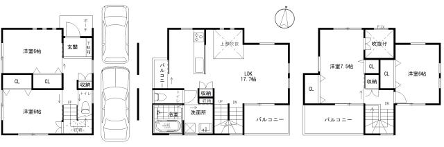 Floor plan. 38 million yen, 4LDK, Land area 81.02 sq m , Building area 105.3 sq m 11 No. land 38 million yen