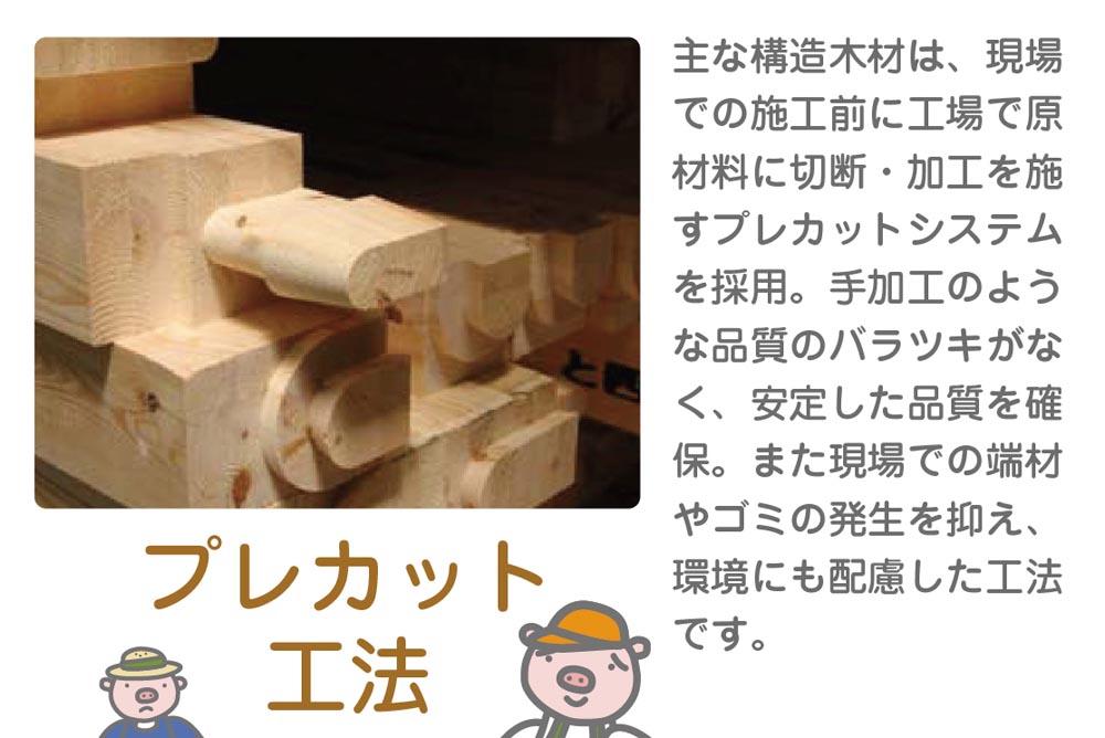 Construction ・ Construction method ・ specification. Order to create a no deviation wood, Calculated by the precision machinery ・ We will continue to work. 