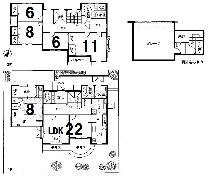 Floor plan. 27,400,000 yen, 5LDK + S (storeroom), Land area 264.24 sq m , Building area 241.72 sq m floor plan