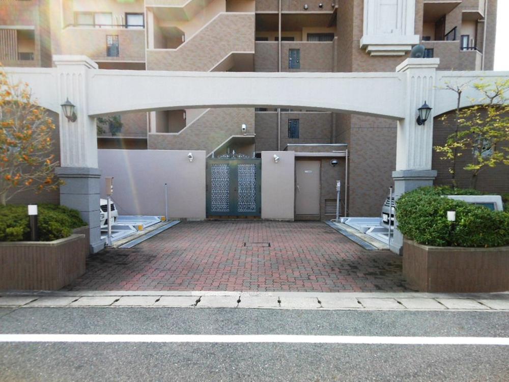 Parking lot. Parking entrance