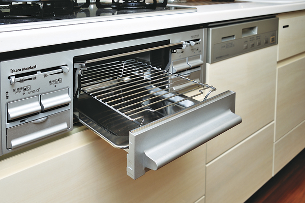 Kitchen.  [Anhydrous double-sided grill] The gas stove, Both sides at the same time cook grill at the top and bottom of the burner is equipped with (same specifications)