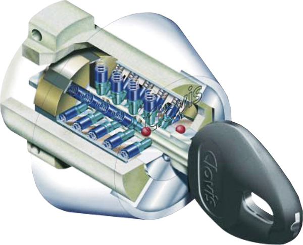 Security.  [High-performance picking measures cylinder] For incorrect lock, Adopt a cylinder key "Kravis" to exhibit a high protective. 5 trillion 500 billion, including the number of key differences that span, The key system with the ability to compete in the modus operandi of the various incorrect Tablets (conceptual diagram)