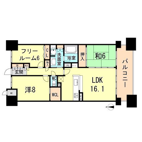 Floor plan. 2LDK+S, Price 39,700,000 yen, Occupied area 82.47 sq m , Balcony area 13.3 sq m