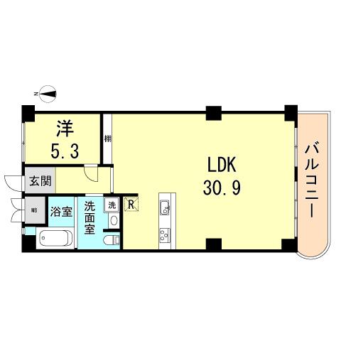 Floor plan. 1LDK, Price 13.8 million yen, Footprint 77.5 sq m , Balcony area 9.62 sq m