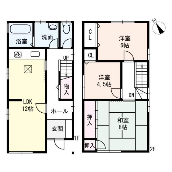 Floor plan. 20 million yen, 3LDK, Land area 72.38 sq m , Bright floor plan of the building area 82.79 sq m south-facing