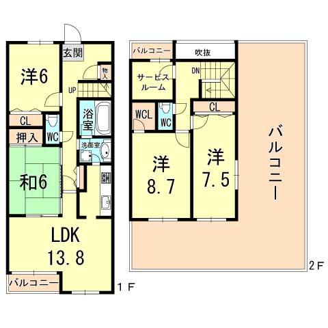 Floor plan. 4LDK+S, Price 31,800,000 yen, Footprint 121.29 sq m , Balcony area 10 sq m