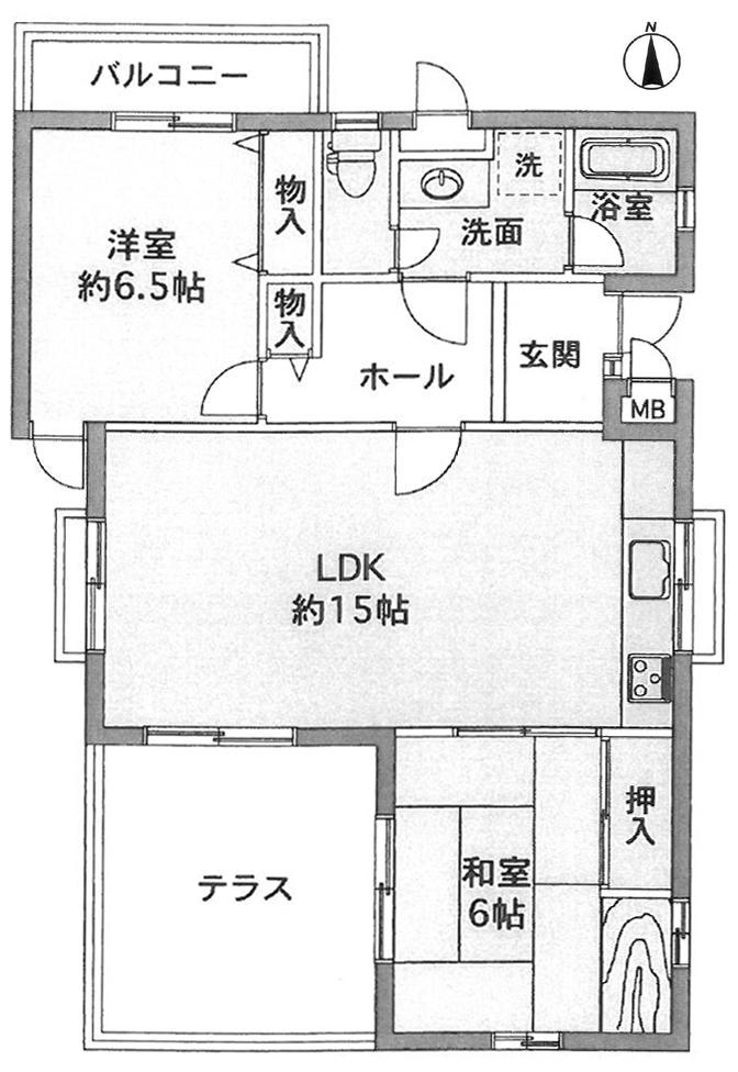 Floor plan. 2LDK, Price 11.5 million yen, Occupied area 71.08 sq m , Balcony area 3.45 sq m