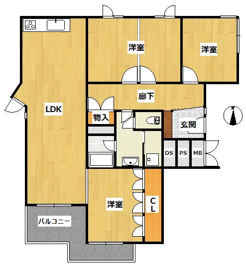 Floor plan. 4LDK, Price 13.7 million yen, Footprint 102.02 sq m , Balcony area 10.62 sq m